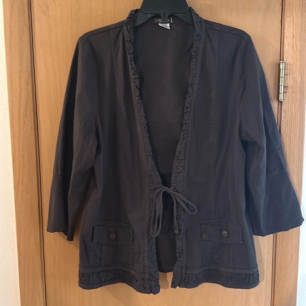XCVI Women's Open Front Jacket in Dark Brown